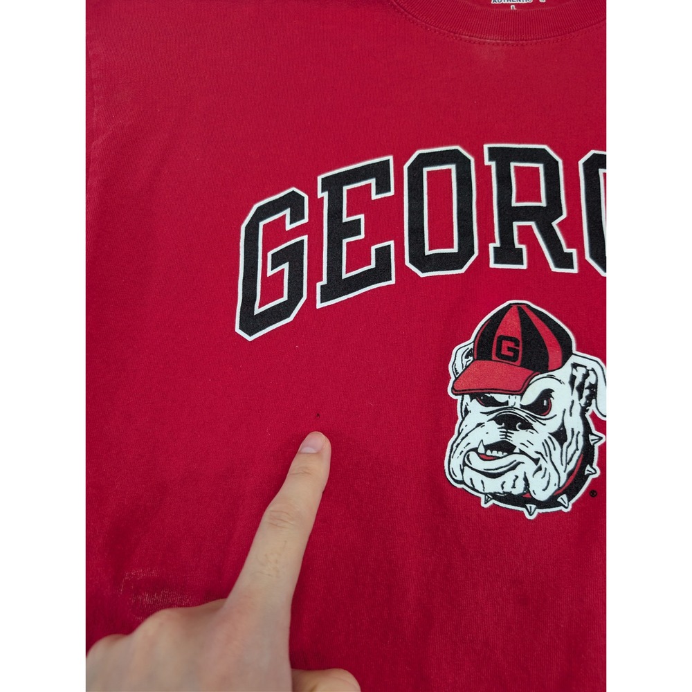 champion georgia cotton red t-shirt tee mens large uga bulldogs ncaa fan gear - Picture 3 of 8